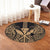 Hawaii Polynesian Kanaka Kakau Round Carpet - Alan Style Gold - AH - Polynesian Pride