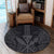 Hawaii Polynesian Kanaka Kakau Round Carpet - Alan Style Gray - AH - Polynesian Pride