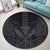 Hawaii Polynesian Kanaka Kakau Round Carpet - Alan Style Gray - AH - Polynesian Pride