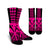 Hawaii Polynesian Kanaka Kakau Crew Socks - Alan Style Pink - AH Crew Socks White - Polynesian Pride