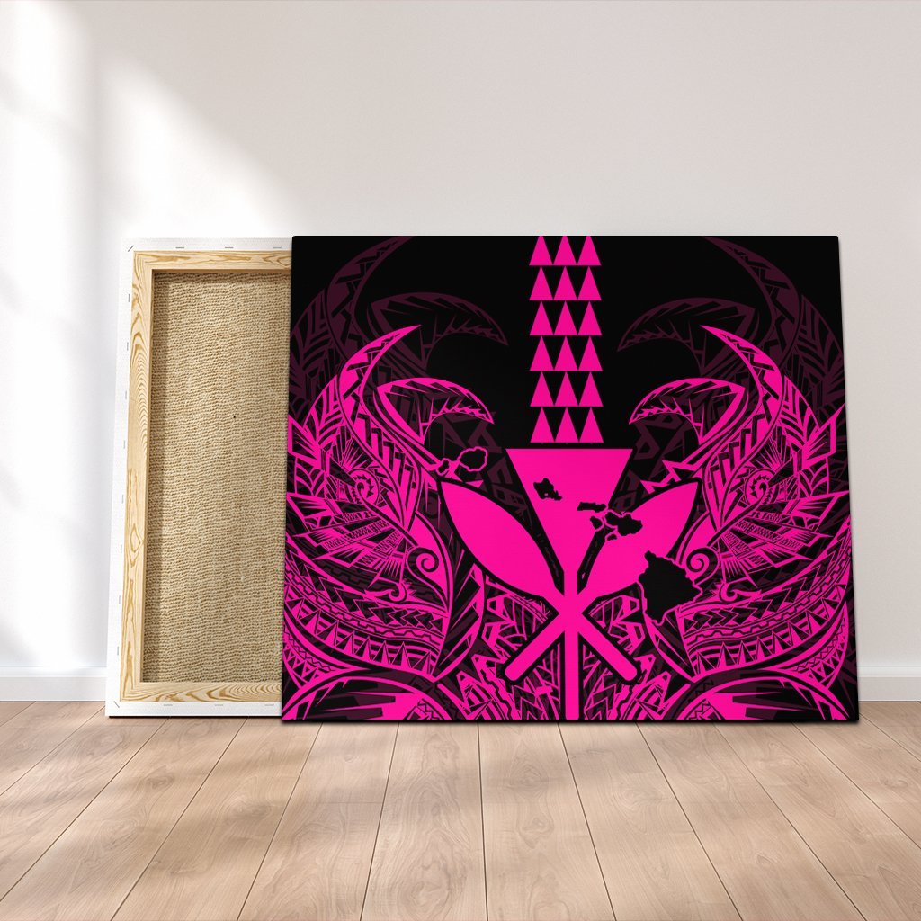 Hawaii Polynesian Kanaka Kakau Canvas - Alan Style Pink - AH Canvas Poly-cotton - Polynesian Pride