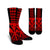 Hawaii Polynesian Kanaka Kakau Crew Socks - Alan Style Red - AH Crew Socks White - Polynesian Pride