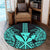 Hawaii Polynesian Kanaka Kakau Round Carpet - Alan Style Turquoise - AH - Polynesian Pride