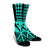 Hawaii Polynesian Kanaka Kakau Crew Socks - Alan Style Turquoise - AH - Polynesian Pride