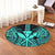 Hawaii Polynesian Kanaka Kakau Round Carpet - Alan Style Turquoise - AH - Polynesian Pride