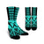 Hawaii Polynesian Kanaka Kakau Crew Socks - Alan Style Turquoise - AH Crew Socks White - Polynesian Pride