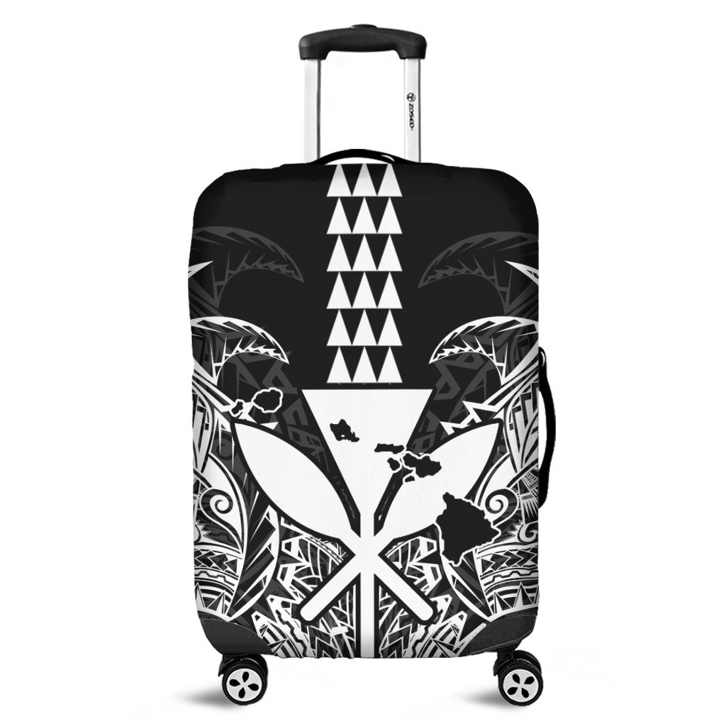 Hawaii Polynesian Kanaka Kakau Luggage Covers - Alan Style White - AH Black - Polynesian Pride