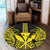 Hawaii Polynesian Kanaka Kakau Round Carpet - Alan Style Yellow - AH - Polynesian Pride