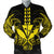 Hawaii Polynesian Kanaka Kakau Bomber Jacket - Alan Style Yellow - AH Black Unisex - Polynesian Pride