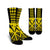 Hawaii Polynesian Kanaka Kakau Crew Socks - Alan Style Yellow - AH Crew Socks White - Polynesian Pride