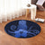 Hawaii Polynesian Pineapple Hibiscus Round Carpet - Blue - AH - Polynesian Pride