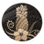 Hawaii Polynesian Pineapple Hibiscus Round Carpet - Gold - AH Round Carpet Luxurious Plush - Polynesian Pride