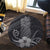 Hawaii Polynesian Pineapple Hibiscus Round Carpet - Gray - AH - Polynesian Pride