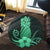 Hawaii Polynesian Pineapple Hibiscus Round Carpet - Green - AH - Polynesian Pride