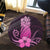 Hawaii Polynesian Pineapple Hibiscus Round Carpet - Pink - AH - Polynesian Pride