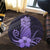 Hawaii Polynesian Pineapple Hibiscus Round Carpet - Purple - AH - Polynesian Pride