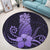 Hawaii Polynesian Pineapple Hibiscus Round Carpet - Purple - AH - Polynesian Pride