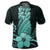 Hawaii Polynesian Pineapple Hibiscus Polo Shirt Turquoise - Polynesian Pride