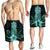 Hawaii Polynesian Pineapple Hibiscus Men's Shorts - Turquoise - AH - Polynesian Pride