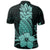 Hawaii Polynesian Pineapple Hibiscus Polo Shirt Turquoise - Polynesian Pride