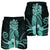 Hawaii Polynesian Pineapple Hibiscus Men's Shorts - Turquoise - AH - Polynesian Pride