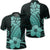 Hawaii Polynesian Pineapple Hibiscus Polo Shirt Turquoise Unisex Black - Polynesian Pride