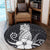 Hawaii Polynesian Pineapple Hibiscus Round Carpet - White - AH - Polynesian Pride