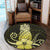 Hawaii Polynesian Pineapple Hibiscus Round Carpet - Yellow - AH - Polynesian Pride