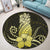 Hawaii Polynesian Pineapple Hibiscus Round Carpet - Yellow - AH - Polynesian Pride