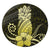 Hawaii Polynesian Pineapple Hibiscus Round Carpet - Yellow - AH Round Carpet Luxurious Plush - Polynesian Pride