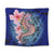 Hawaii Polynesian Pink Hibiscus Seahorse Tapestry - AH Wall Tapestry Black - Polynesian Pride