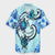 Hawaii Polynesian Matching Dress and Hawaiian Shirt Plumeria Hibiscus Turtle Jack Style Blue - Polynesian Pride