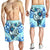 Hawaii Polynesian Plumeria Hibiscus Turtle Men's Shorts - AH - Jack Style - Blue - Polynesian Pride