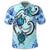 Hawaii Polynesian Plumeria Hibiscus Turtle Polo Shirt Jack Style Blue - Polynesian Pride