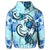 Hawaiian Polynesian Plumeria Hibiscus Turtle Hoodie Jack Style Blue - Polynesian Pride