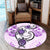 Hawaii Polynesian Plumeria Hibiscus Turtle Round Carpet - AH - Jack Style - Pink - Polynesian Pride