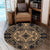 Hawaii Polynesian Plumeria Mix Gold Black Round Carpet - AH Round Carpet Luxurious Plush - Polynesian Pride