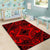 Hawaii Polynesian Plumeria Mix Red Black Area Rug - AH - Polynesian Pride