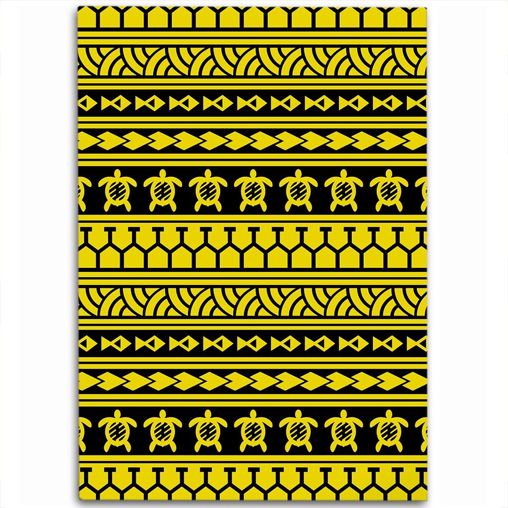 Hawaii Polynesian Tattoo Tribal Yellow Area Rug - AH Luxurious - Polynesian Pride