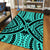 Hawaii Polynesian Tradition Turquoise Area Rug - AH - Polynesian Pride