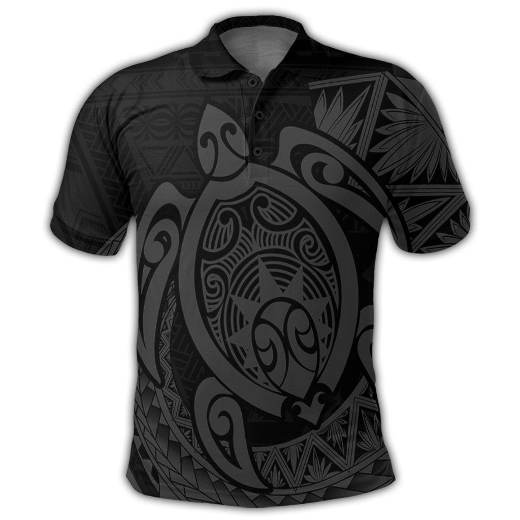 Hawaii Polynesian Turtle Polo Shirt Gray - Polynesian Pride