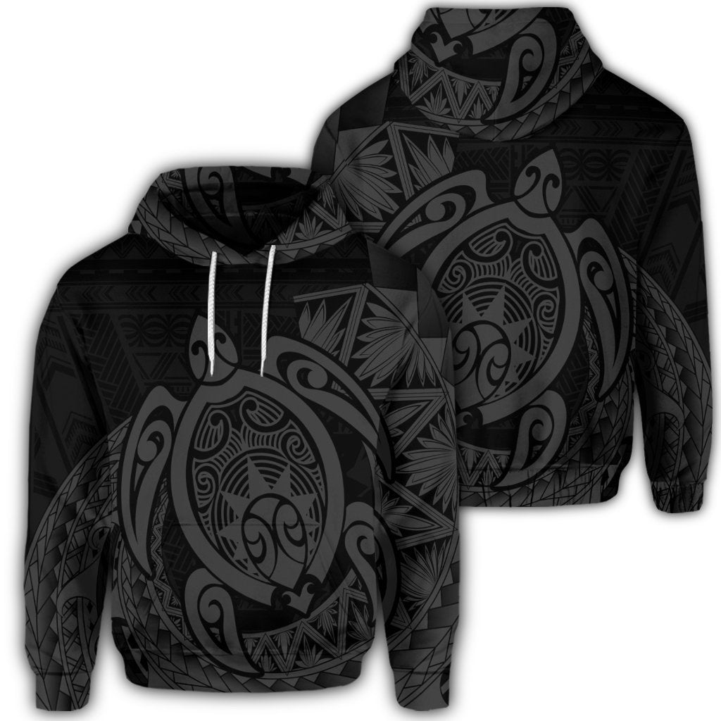 Hawaiian Polynesian Turtle Hoodie - Gray Unisex Art - Polynesian Pride