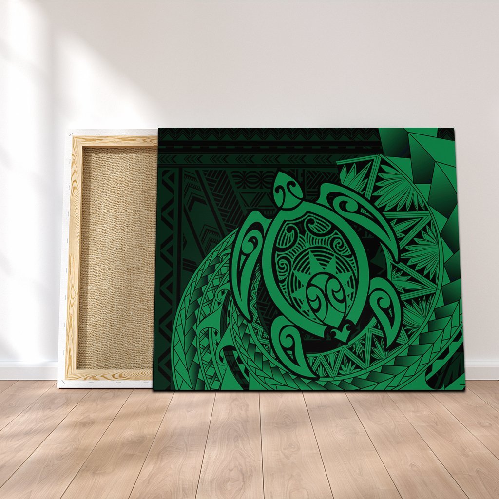 Hawaii Polynesian Turtle Canvas - Green - AH Canvas Poly-cotton - Polynesian Pride