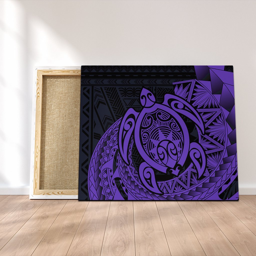 Hawaii Polynesian Turtle Canvas - Purple - AH Canvas Poly-cotton - Polynesian Pride