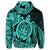 Hawaiian Polynesian Turtle Hoodie Turquoise - Polynesian Pride