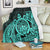 Hawaii Polynesian Turtle Premium Blankets - Turquoise - AH White - Polynesian Pride