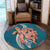 Hawaii Polynesian Turtle Hibiscus Round Carpet - AH - Polynesian Pride