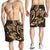 Hawaii Polynesian Turtle Hibiscus Men's Shorts - Gold - AH - Polynesian Pride