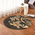 Hawaii Polynesian Turtle Hibiscus Round Carpet - Gold - AH - Polynesian Pride