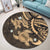 Hawaii Polynesian Turtle Hibiscus Round Carpet - Gold - AH - Polynesian Pride